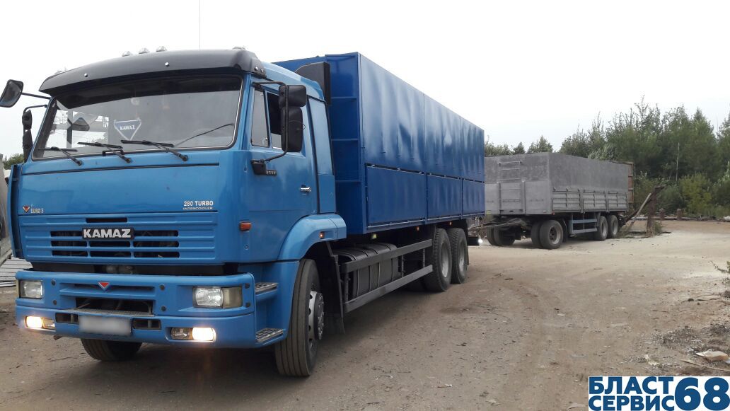Пескоструй и покраска бортового автопоезда КАМАЗ